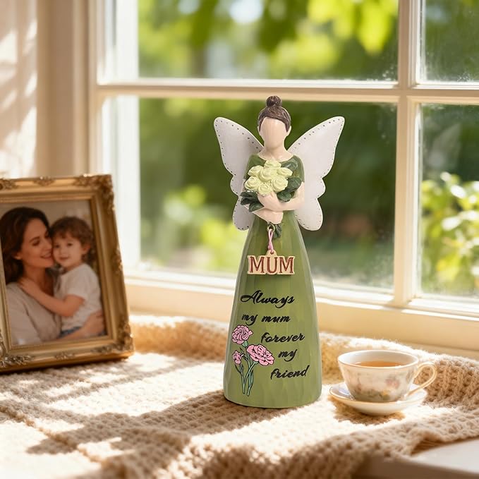 Mom Birthday Gifts,Mom Friend Birthday Gifts for Women,Mothers Figurine Gifts,Angel Figurine for Mother’s Day,Sculpted Hand-Painted Figurine