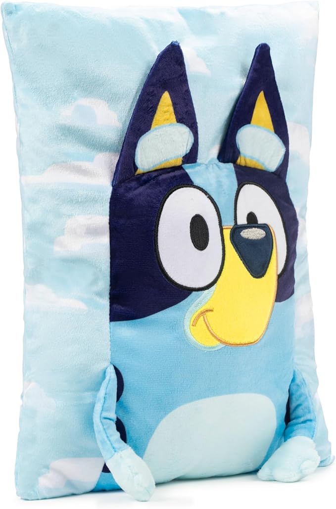 Bluey 3D Snuggle Pillow - Super Soft Blue Plush Pillow - Measures 15 Inches