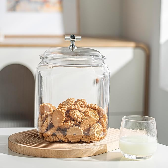 152oz Plastic Food Storage Jar with Airtight Seal Lid, Square Kitchen Counter Container for Cookies, Candy, Pasta, Dry Goods for Pantry Organization，4.5L