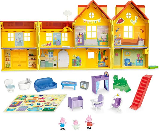 PEPPA PIG Peppa's Big Family House Playset with 3 Figures, 11 Accessories, 2025 Version with Baby Evie, Preschool Toys for Girls and Boys 3 and Up