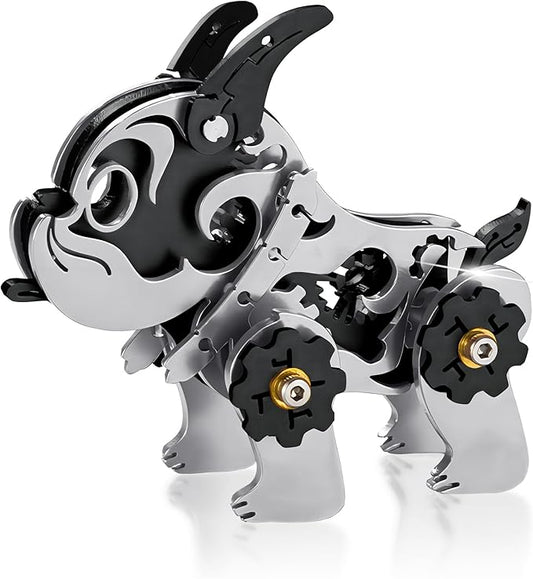 3D Metal Puzzles for Adults, Metal Model Kits for Adults, Mechanical BullDag Steel 3D Puzzle Stainless Steel Ornaments for Men Women Art Craft Gifts Toys(Black).