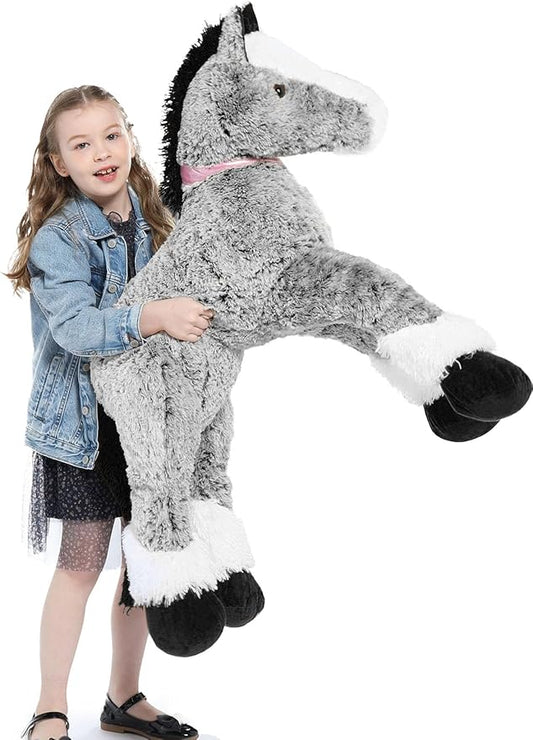 MaoGoLan Large Horse Plush Stuffed Animal for Kid, 3 ft Ridable Horse Plush Pillow, Soft Pony Toy, 33 inches