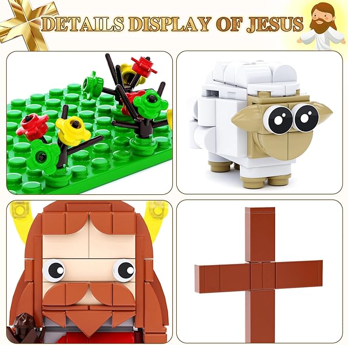 Jesus & Virgin Mary Building Set, Compatible with Lego Jesus Figures, Thanksgiving, Christmas, Easter Gift, Christian Gift for Kids Boys Girls 6+ (503 PCS)