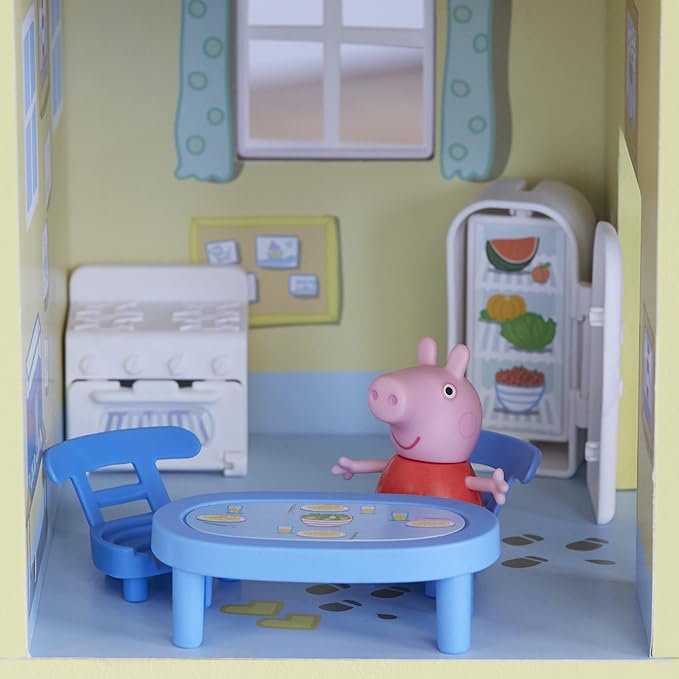 Peppa Pig Wooden Deluxe Playhouse, 8 Rooms, Includes 2 Fun Figures and 29 Accessories, Made of Responsibly Sourced Wood, for Ages 3 and Up (Amazon Exclusive)