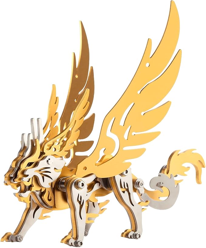 3D Metal Puzzles,3D Metal Puzzle for Adults,Mechanical Model Kit Tian Meng Gold,Steel 3D Puzzles Stainless Steel Ornaments for Adults Home Decor Art Craft Gifts Toys.