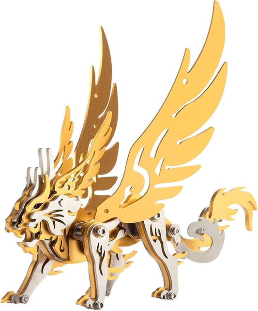 3D Metal Puzzles,3D Metal Puzzle for Adults,Mechanical Model Kit Tian Meng Gold,Steel 3D Puzzles Stainless Steel Ornaments for Adults Home Decor Art Craft Gifts Toys.