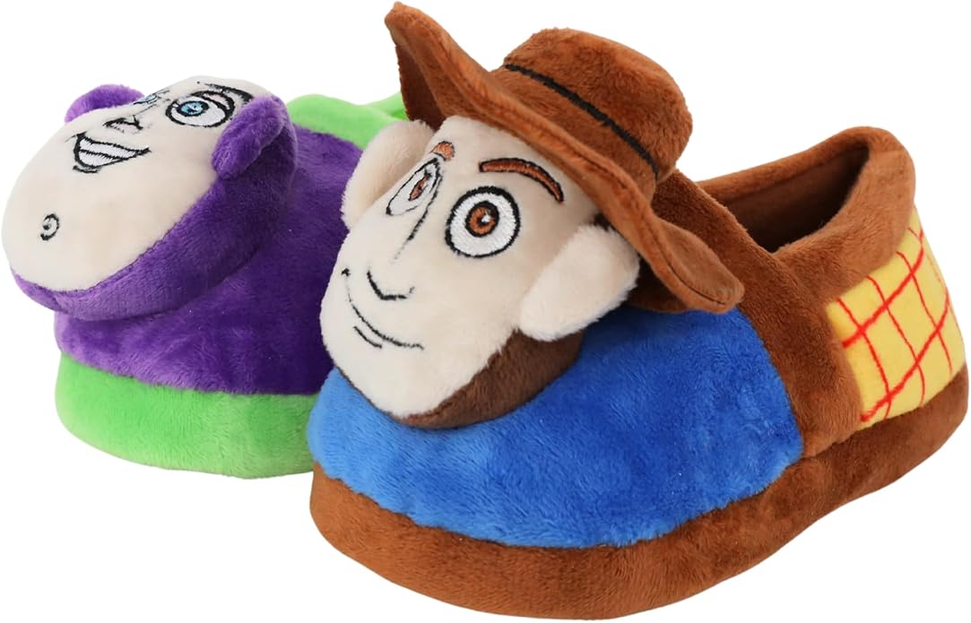 Toy Story Slippers - Disney Boys Buzz Lightyear and Woody kids home shoe