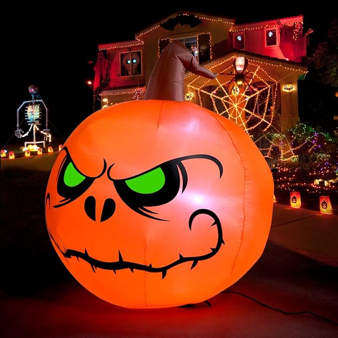 Sizonjoy 4 Ft Halloween Blow up Inflatable Pumpkin Decoration-Lighted Halloween Inflatables Outdoor for Home Yard Garden Indoor and Outdoor Halloween Decoration