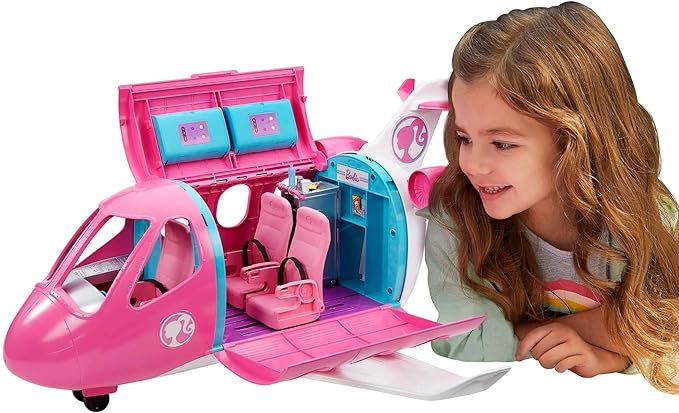 Barbie Dreamplane Transforming Playset with Reclining Seats and Working Overhead Compartments, Plus 15+ Pieces Including a Puppy and a Snack Cart, for Kids 3 Years Old and Up (Amazon Exclusive)