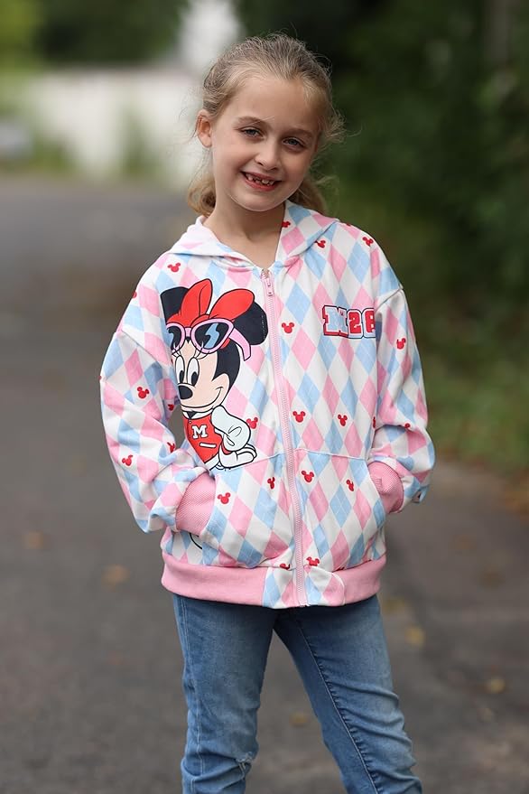 Disney Frozen Stitch Princess Minnie Mickey Spiderman Girls/Boys Zip Up Hoodie Fall Zipper Sweatshirt Jacket Toddler-Big Kid