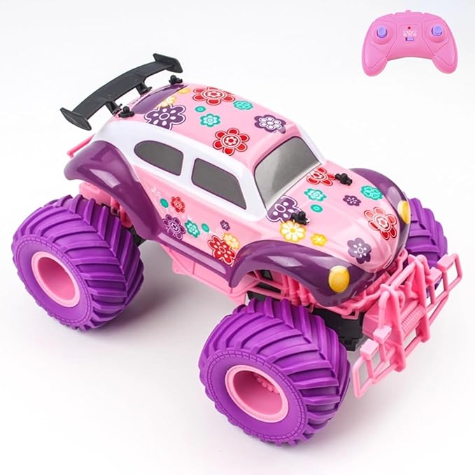 1:16 Scale RC Cars - All-Terrain Off-Road Monster Car & Beetle Bug Car, 2.4GHz Remote Control Toys for Girls Ages 6-12 (Pink/Purple) | Box Included