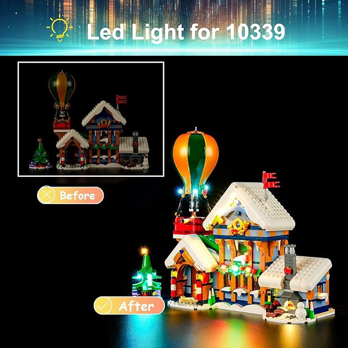 LED Light Kit for Lego 10339 Santa's Post Office, Christmas Décor Lights Building Set, Compatible with Lego 10339 Building Blocks Model(Not Include Blocks Set)