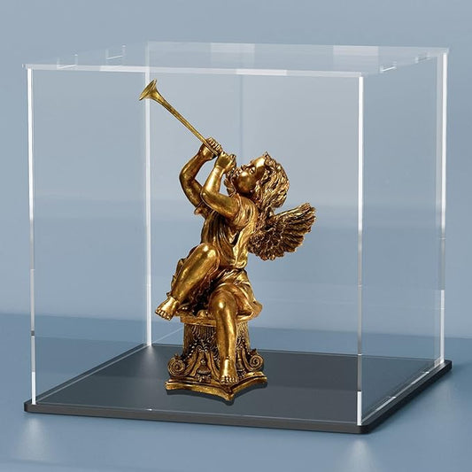 Acrylic Display Case, Clear Acrylic Box with Matt Base and Lid for Display, Large Display Case for Action Figures Home Storage and Organizing Toys (12x12x12 inch)