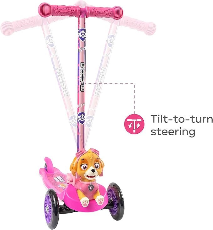 3D Kick Scooter for Kids, Self-Balancing 3 Wheeled Light Up Scooter with Extra Wide Anti-Slip Deck, Rear Brake, Lean to Steer, Lightweight Design, for Kids 3 and up, 75 LB Limit