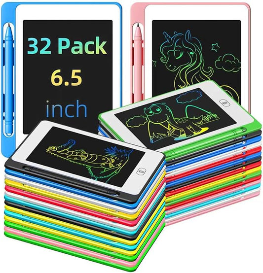 LCD Writing Tablet for Kids, 6.5 Inch Colorful Doodle Board Drawing Tablet, Educational Learning Toys Birthday Gifts for Girls Boys Age 3 4 5 6 7 8 (32 Pack)