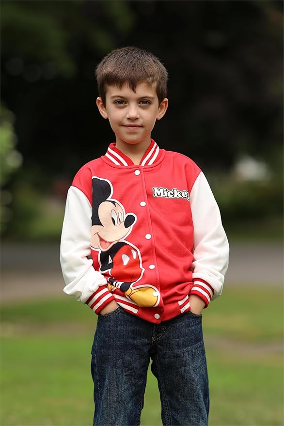 Disney Minnie Mickey Stitch Princess Frozen Elsa Marvel Jacket Lightweight Coat Button up Color Block Sweatshirt 2-14 Years