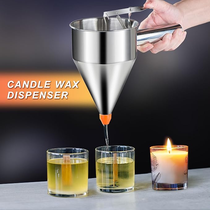 40oz Pancake Batter Dispenser, Stainless Steel 4 Caliber Funnel Cake Dispenser with Stand Great for Pancakes, Cupcakes and Baked Goods