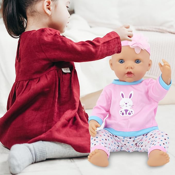 3 Sets Baby Doll Clothes for 14-18 Inch Dolls, 16 Inch Baby Doll Clothes Dresses and Accessories Outfits for New Born 15 Inch Baby Dolls(No Doll)