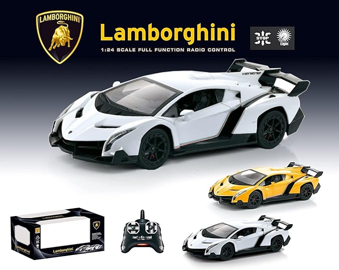 100 CLASSIC Officially Licensed Remote Control RC Car Series 1:24 Scale Lamborghini Full Function Electric Sport Racing Hobby Toy Car 2425C1