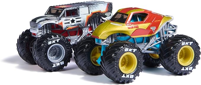 Monster Jam, Marvel Official Iron Man Vs. War Machine Die-Cast Monster Trucks, 1:64 Scale, Kids Toys for Boys and Girls Ages 3 and up