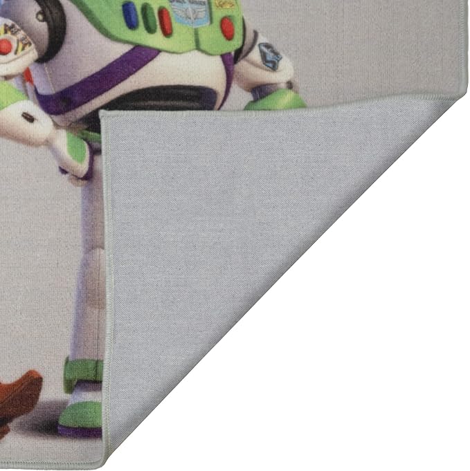 Gertmenian Disney Toy Story Rug Boys Girls Childrens Bedroom Decor Kids Home Room Mat Bedding Area Carpet, 4x6 Large, Pixar It's Play Time Multi-Colored White