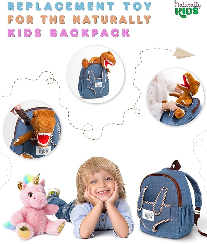 Naturally KIDS Stuffed Animal, Toddler Gifts for Boys, Girls, Plush Unicorn Toy Pink