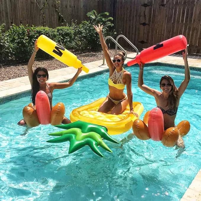 Inflatable Pool Floats for Kids and Adults, Large Water Inflatable Pineapple Pool Float for Swimming Pool