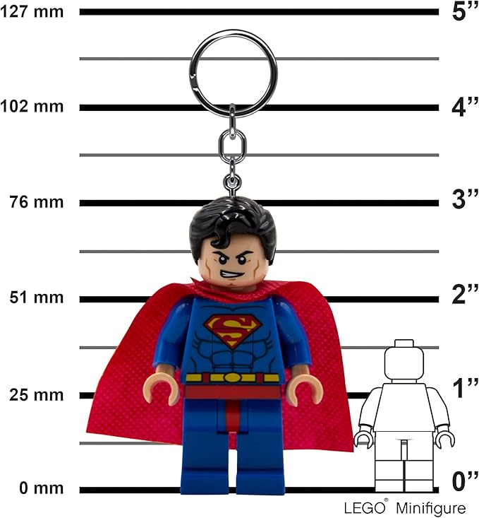LEGO DC Super Heroes Large 3 Inch Tall Figure Keychain Light - Superman (KE39H)