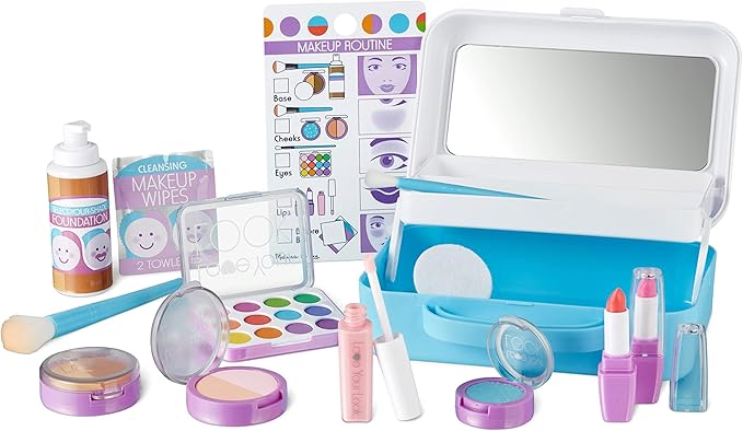 Melissa & Doug Love Your Look - Makeup Kit Play Set,16 pieces of pretend makeup