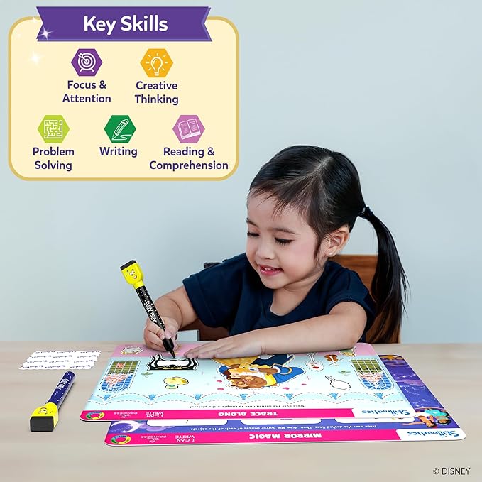Skillmatics I Can Write Disney Princess - Reusable Preschool Learning Activities, Educational, Christmas Toy and Game, Back to School Supplies, Gifts for Students, Kids, Toddlers Ages 3, 4, 5, 6