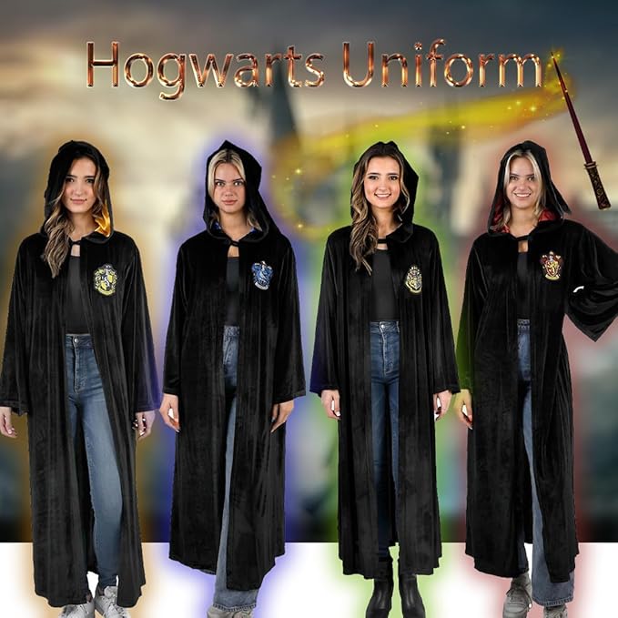 Harry Potter Costume Cloak Robe For Women | 5 Styles Hogwarts, Gryffindor, Ravenclaw, Slytherin, Hufflepuff