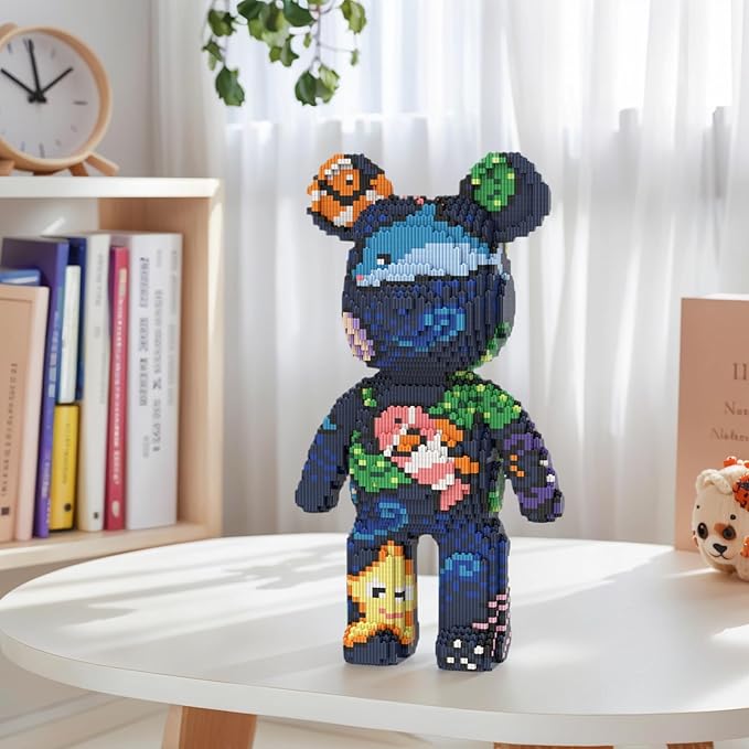 Bear Micro Mini Building Block Sets for Adults, No Compatible with Lego, Building Toys for Home & Office Decor, MOC 3D Creative Model Gifts for Christmas