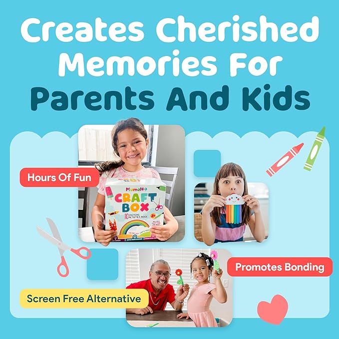 Craft Box for Kids - 10 Creative Arts and Crafts for Kids Ages 4-8, Fun, No Mess Educational Preschool & Homeschool Art Projects, Toddler Crafts Kit Supplies, 3 4 5 6 7 8 Year Old Girls & Boys