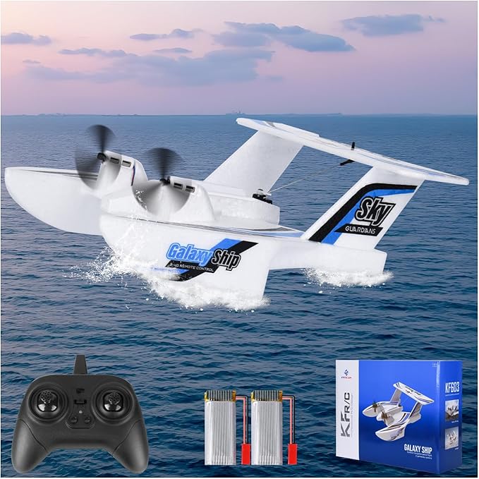 Hobby RC Airplanes - Sea Land & Air RC Plane KF603， 2.4GHZ Waterproof Rc Aircraft & 6-Axis Gyro Stabilization Systemfor with Beginners Adults Kids RC Float Plane for Enthusiasts