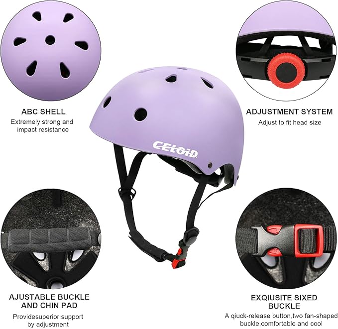 Kids Bike Helmet,Toddler Skateboard Helmets for Ages 2-3-5-8-14 Years Boys Girls，Adjustable Multi-Sport Bicycle Skateboarding Football Roller Skating Scooter Rollerblade Balance Bike Helmet