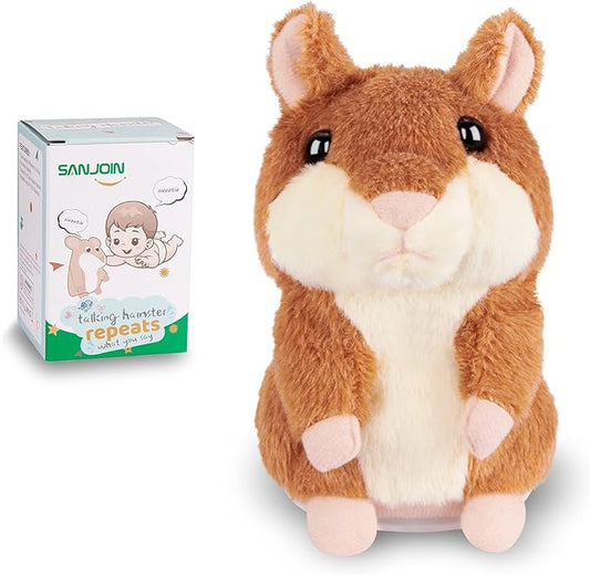 Kids Toddler Toys for Ages 2-4, Talking Hamster Repeats What You Say, Interactive Plush Repeating Toy for 2 3 4 5 6 8 Year Old Boy Girl Birthday Gift (Brown)