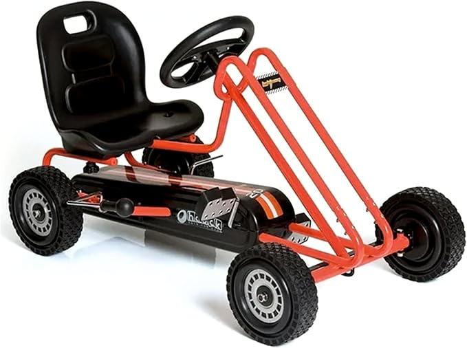 hauck Kids Pedal Go Kart, 4 Wheel Bike Cart, Ages 4-8, Lightning Ride, Orange