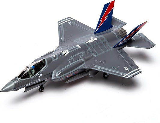 F-35A Lightning II 1/72 Metal Fighter Model Kits with Stand DieCast Alloy Model Jet Replica Prebuild Military Aircraft Collection for Display or Gift (AF-01 EDW AFB)