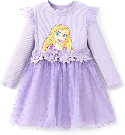 Disney Princess Frozen Minnie Mouse Dress Girls Sparkle Ruffle Tulle Tutu Birthday Party Fall Outfits Clothes Baby to Toddler