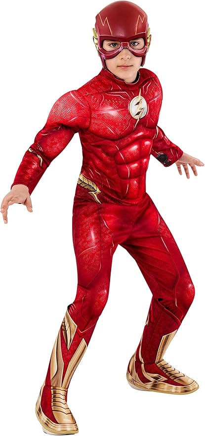 Rubie's Boy's DC: The Flash Movie Deluxe Costume Jumpsuit and Mask