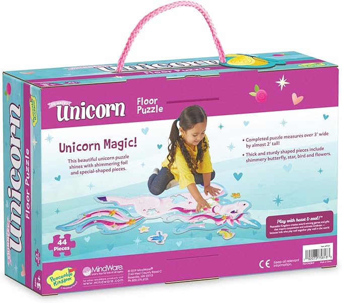 Peaceable Kingdom Shimmery Unicorn Floor Puzzle, 1 EA