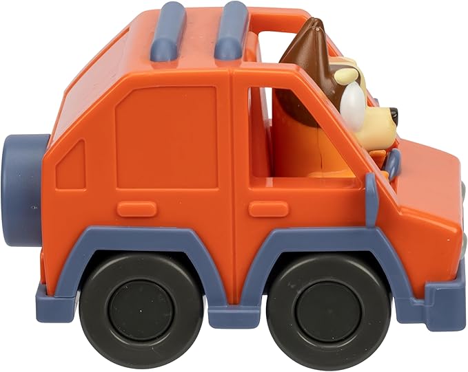 Bluey Vehicle Set – 4-Pack Includes Garbage Truck, Convertible, Family Car & Firetruck, Official Bluey Toys for Kids Ages 3+