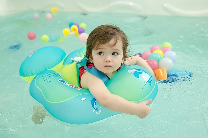 Swimming Ring with Adjustable Seat Pocket,Baby Swimming Pool Floats,Removable Floating Ball,New Upgrade Baby Swim Ring for Ages 6-36 Months Infant Toddler