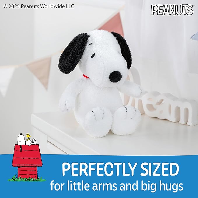 KIDS PREFERRED Peanuts Charlie Brown Snoopy Plush Cuteeze with Crinkle Feet, Extra Soft Stuffed Animal Toy for Baby Toddler Boys & Girls 12 Inch Size