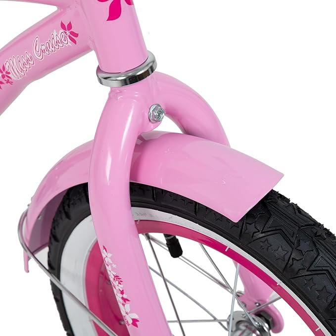 JOYSTAR 12 14 16 Inch Kids Cruiser Bike for Ages 2-7 Years Old Girls & Boys, Children's Bicycle with Training Wheels, Coaster Brake, Fenders & Adjustable Seat