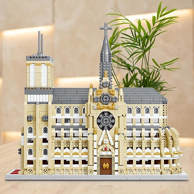 Micro Mini Building Block Sets for Adults, No Compatible with Lego, Notre Dame Cathedral Building Moldel for Home & Office Decor, MOC 3D Creative Model Gifts for Christmas