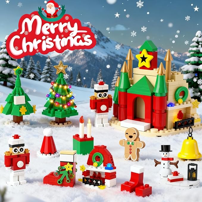 2025 Advent Calendar Building Set, Christmas Buiding Blocks for Kids, 24 Days Countdown Buiding Sets Christmas Toys for Kids