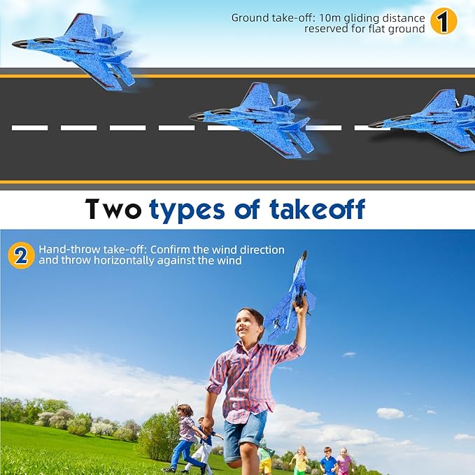RC Plane, Remote Control Wireless Airplane Toy - RC Plane Remote Control 2CH 2.4Ghz RC Plane with Lights, Remote Control Airplanes Foam RC Fighter Airlane Jet for Adults Kids