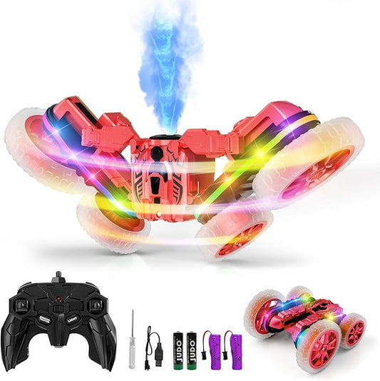 360Rotating 4WD RC Stunt Car with Cool Lights, RC Drift Car for Kids Toys for Boys Girls Age 4-13
