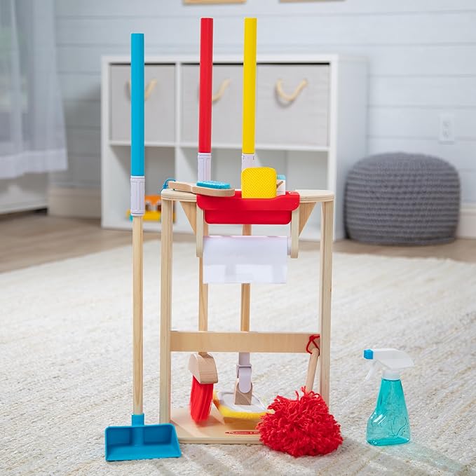 Melissa & Doug Deluxe Sparkle & Shine Cleaning Play Set (11 Pieces) - FSC Certified